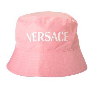 Versace Pink Heritage & Logo Print Reversible Bucket Hat Size 60